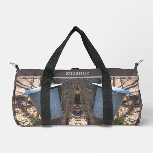 Esdoornsiroop Sap Bucket on Tree Natuur Plunjezak (Voorkant)