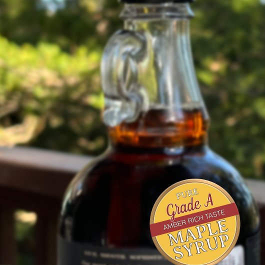 Esdoornsiroop sorteerdeksel Label Gold Border