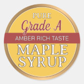 Esdoornsiroop sorteerdeksel Label Gold Border (Voorkant)