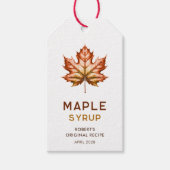 Esdoornsiroop zelfgemaakt recept cadeaulabel (Voorkant)