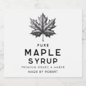 Esdoornsiroop zelfgemaakt recept likeurfles etiket (Enkel label)