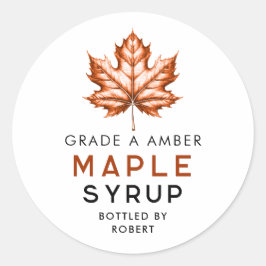 Esdoornsiroop zelfgemaakt recept ronde sticker