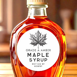 Esdoornsiroop zelfgemaakte recept ronde sticker