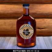 Esdoornsiroop Zwarte Blad Buffalo Plaid Kraft Ronde Sticker