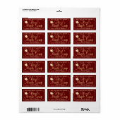 Esdoornsstroop adreslabel met bladgoud op rood etiket (Full Sheet)