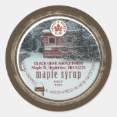 Esdoornstroop Bossen Beer emmer esdoornblad shack Ronde Sticker (Voorkant)