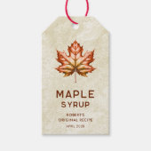 Esdoornstroop etiket met blad cadeaulabel (Voorkant)