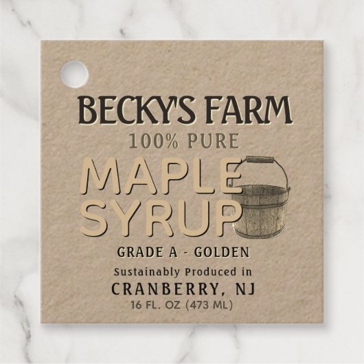 Esdoornstroop Kraft Voeding Feiten Bucket Label (Voorkant)