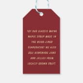 Esdoornstroop Pot Etiket met Metaalachtig Goud Dri Cadeaulabel (Achterkant)