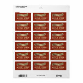 Esdoornstroop pot label met metalen gouden druiple (Full Sheet)