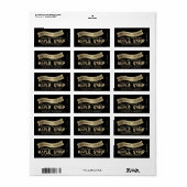 Esdoornstroop pot label met metalen gouden druiple (Full Sheet)