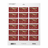 Esdoornstroop pot label met metalen gouden druiple (Full Sheet)