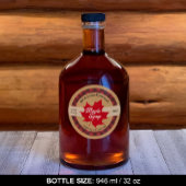 esdoornstroop rood blad buffel geruite kraft ronde sticker