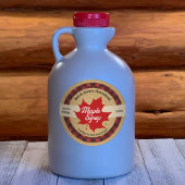 esdoornstroop rood blad buffel geruite kraft ronde sticker