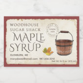 Esdoornstroop Sap Emmer Perkament 3" x 2" Label Voedselcontainer Etiket (Enkel label)