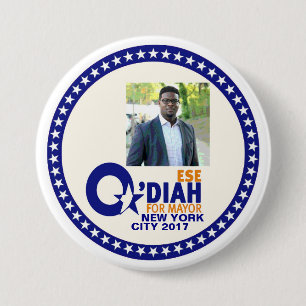 Ese O'Diah voor burgemeester NYC 2017 Ronde Button 7,6 Cm