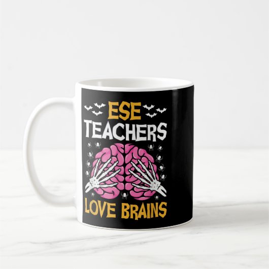 Ese Teacher Love Brains Funny Halloween School  Koffiemok (Links)
