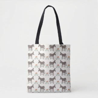 Esel-Blumen-Design Tote Bag