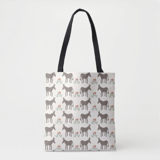 Esel-Blumen-Design Tote Bag (Voorkant)