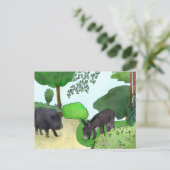 Esel und Schweinchen Briefkaart (Staand voorkant)