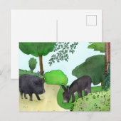 Esel und Schweinchen Briefkaart (Voorkant / Achterkant)
