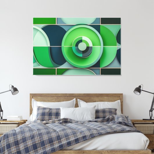 Esferas Verdes en Armonía Canvas Afdruk (Insitu (Slaapkamer))