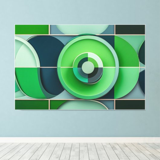 Esferas Verdes en Armonía Canvas Afdruk (Insitu (Houten vloer))