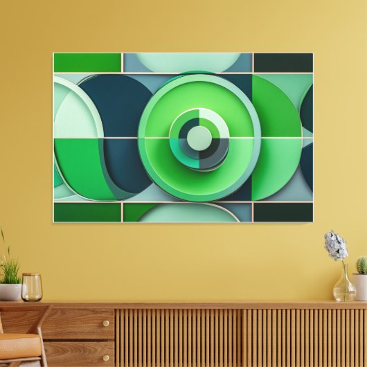 Esferas Verdes en Armonía Canvas Afdruk (Insitu (Woonkamer))