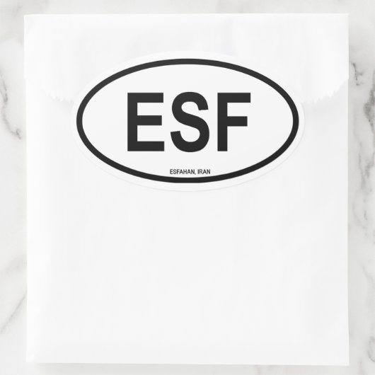 Esfhahan "ESF" Ovale Sticker (Tas)