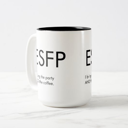 ESFP Breng de partij Mok Gift (Voorkant links)