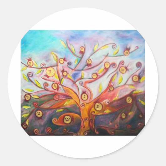 Eshet Chayil Ronde Sticker (Voorkant)