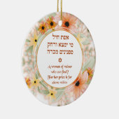 Eshet Chayil Woman of Valor Flowers Keramisch Ornament (Rechts)