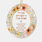 Eshet Chayil Woman of Valor Flowers Keramisch Ornament (Links)
