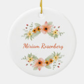 Eshet Chayil Woman of Valor Flowers Keramisch Ornament (Achterkant)