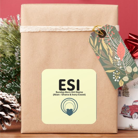 ESI - Zondag geboren meisjesnaam (Afrikaanse dagna Vierkante Sticker (Feestdagen)