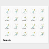 Esk8 Stickman Ronde Sticker (Vel)
