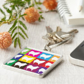 Eskie Checkerboard Sleutelhanger (Zijkant)