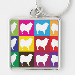 Eskie Checkerboard Sleutelhanger