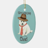 Eskie Dad Ceramic Ornament (Rechts)