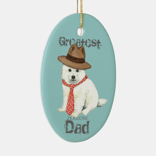 Eskie Dad Ceramic Ornament (Rechts)