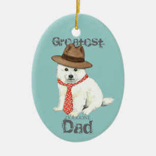 Eskie Dad Ceramic Ornament