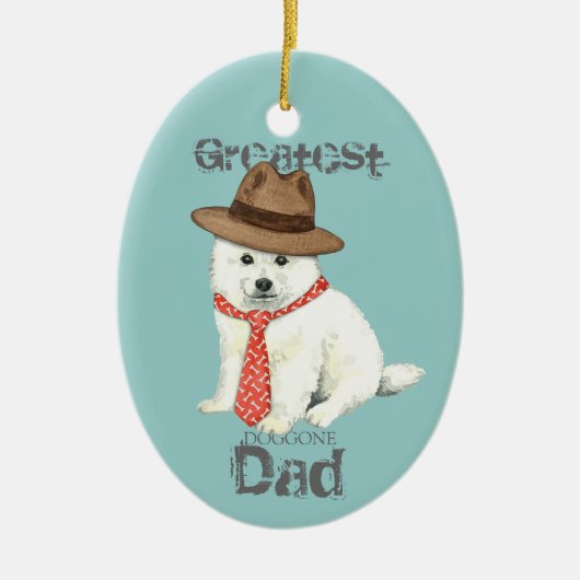 Eskie Dad Ceramic Ornament (Voorkant)