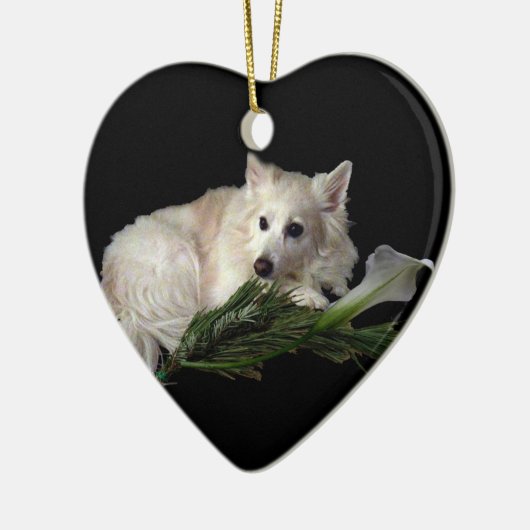 Eskie Heart Ornament (Links)