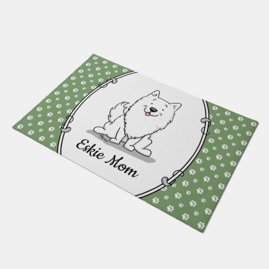 Eskie Ma - American Eskimo Dog Mama Deurmat (Schuin)