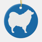 Eskie op Blauw Ornament (Voorkant)