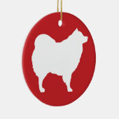 Eskie op Red Ornament (Rechts)