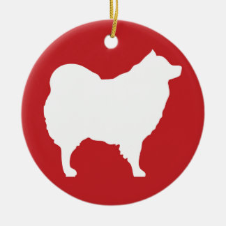 Eskie op Red Ornament