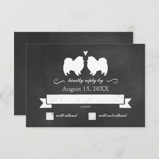 Eskie Silhouettes Bruiloft RSVP Reactie (Voorkant / Achterkant)