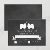 Eskie Silhouettes Bruiloft RSVP Reactie Kaartje (Voorkant / Achterkant)