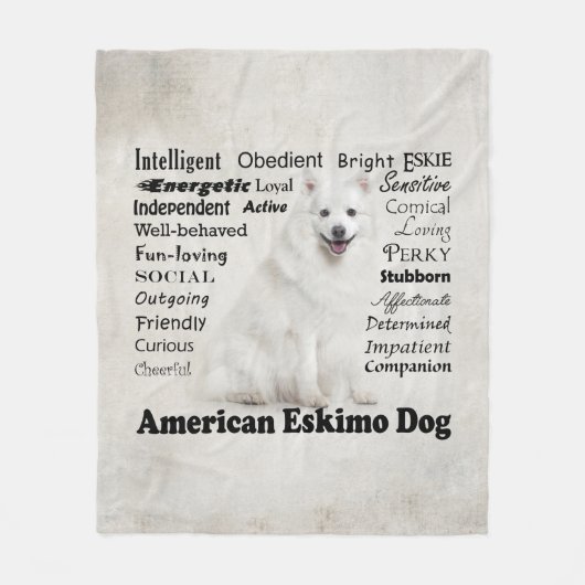 Eskie Traits Fleece Blanket (Voorkant)